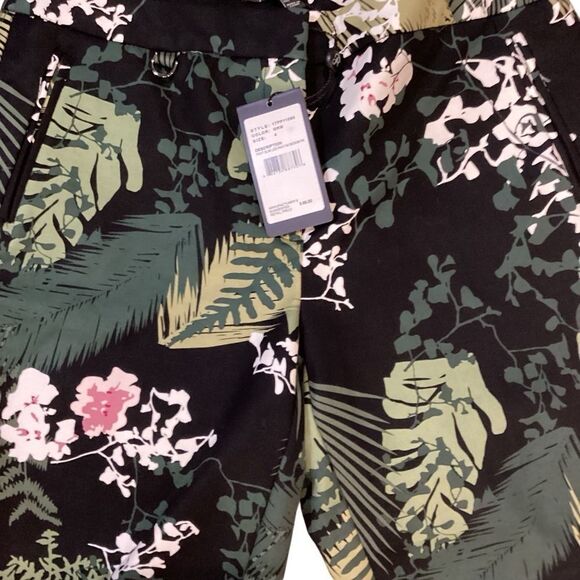 NWT Adrianna Papell Slim Leg Tropical Print Pant Size 4 - Picture 5 of 11